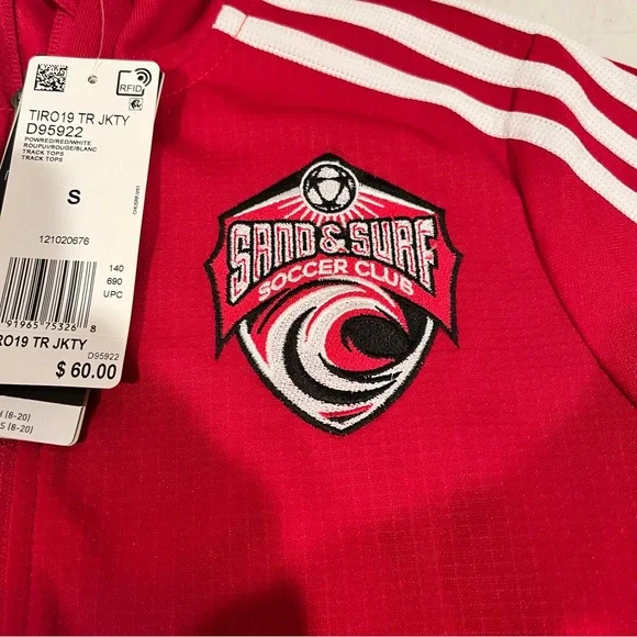BRAND NEW NWT NEVER WORN Adidas Tiro 19 Training Jacket Youth - Red - D95922 - Picture 2 of 6